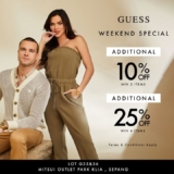 GUESS Weekend Special Extra 25% Off Sale @ Mitsui Outlet Park KLIA Sepang