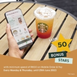 Starbucks Offer Earn 50 BONUS STARS on Every Monday & Thursday, until 29th June 2023