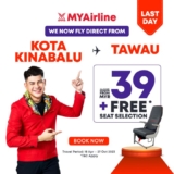MYAirline flight from Kota Kinabalu to Tawau is open for sale!