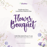 Chatime FREE FLOWER to everyone at 1 Utama Outlet
