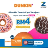 Dunkin’ Donuts bundle set for as low as RM4 withZCITY