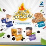 ZCity Giler2 Hot Dealz: 30% OFF on Zus Coffee, Black Whale, Tealive & Domino Pizza cash vouchers