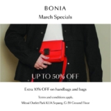 BONIA 50% + 10% Off March Sale @ Mitsui Outlet Park KLIA Sepang