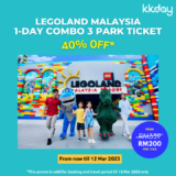 40% OFF Legoland Malaysia Theme Park Ticket: 1-Day 3 Park Combo