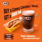 A&W Free RB with Order Coney Chicken/ Beef on Tuesday