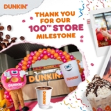 Dunkin’ 100th Store Milestone 50% Off Promotion