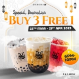 Daboba Buy any 3 drinks and get 1 free Classic Milk Tea Series Ramadan Promotion