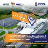 KTM FREE fare from Kajang Station 2 to any destination on the KTM Komuter Klang Valley route on 14 April 2023