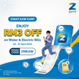 ZCITY Offers RM3 OFF on Water & Electric Bills!