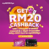 AEON Free RM20 cashback with using AEON Card on myAEON2go