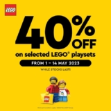 LEGO Certified Store 40% off on selected LEGO® playsets starting from 1st – 14th May 2023