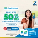 ZCITY Offers Up To 50% OFF on RM10 FamilyMart Cash Voucher