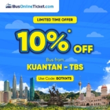Bus Online Ticket up to RM10 for travel from Kuantan to TBS Promo 6