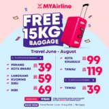MYAirline FREE 15kg baggage for June-August travel Promotion
