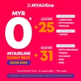 MYAirline MYR 0 seats Promo for Travel Between1st June – 31st August 2023