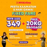 MYAirline Pesta Kaamatan and Hari Gawai Fixed Fare Prices Promotion