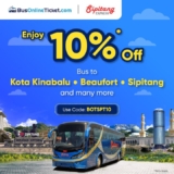 Bus Online Ticket 10% OFF on your bus journey with Sipitang Express