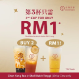 Chun Yang Tea Shell Bandar Bukit Tinggi drive-thru RM1 Drink Sale