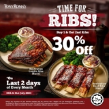 Save Big on Tony Roma’s Australian Beef Ribs: Buy 1 & Get 2nd Rack 30% Off Promotion until 31 July 2023