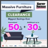 Harvey Norman Massive Furniture Clearance: 4 – 13 August 2023 @ Quayside Mall, Penang