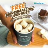 FamilyMart Hot Chocolate topped with a free Marshmallow Promo