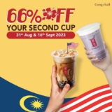 Gong Cha 66% OFF on the second drink in Celebrating Merdeka Day 2023