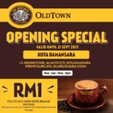 OLDTOWN White Coffee Kota Damansara Opening Offers OldTown White Coffee (R) Only For RM1