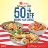Secret Recipe Main Course 50% Off Promo on September 2023