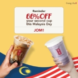Gong Cha 66% OFF on the second drink in Celebrating Malaysia Day 2023