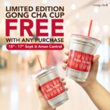 FREE Limited Edition Gong cha cup with any purchase at Gong cha Aman Central
