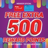 The Store FREE Extra 500 Reward Points when you APPLY or RENEW for One (1) year membership