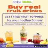 Free complimentary fruit topping at Llao Llao on October 2023