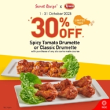 Secret Recipe Spicy Tomato Drumette or Classic Drumette for ONLY 30% OFF Promo