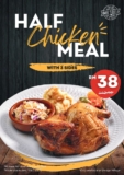 Dave Deli Half Chicken Meal with 3 sides for just RM 38 @ Design Village Outlet Mall