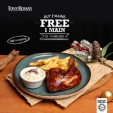 Tony Roma’s 𝗕𝘂𝘆 𝟮 𝗥𝗲𝗴𝘂𝗹𝗮𝗿 𝗠𝗮𝗶𝗻𝘀, 𝗚𝗲𝘁 𝟭 𝗦𝗲𝗹𝗲𝗰𝘁𝗲𝗱 𝗠𝗮𝗶𝗻 𝗙𝗿𝗲𝗲, a limited time only