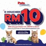 Pets Wonderland Free RM10 Voucher Codes on November 2023