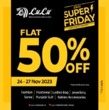 Lulu Hypermarket 50% Off on fashion, shoes, bags, jewellery, sarees, Punjabi outfits, and accessories for cute baby!