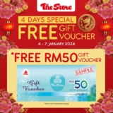 THE STORE Supermarket January Spectacular: Up to RM50 Free Gift Voucher on Purchases