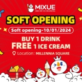 MIXUE 蜜雪冰城 Millennia Square Opening Free Ice Cream Promotion