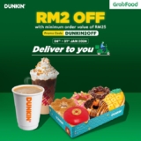 DUNKIN Sweetens the Deal: Enjoy RM2 OFF on Delicious Treats via GrabFood on Jan 2024