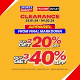 Massive Savings at Sports Direct Factory Outlet Clearance Event: Branded Sports Essentials from as Low as RM5!