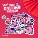Zus Coffee Free Ong Ong stickers Giveaways until 25 Feb 2024