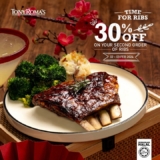 Treat Your Taste Buds: Tony Roma’s Offers 30% Off on Lamb and Beef Ribs