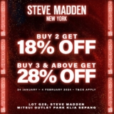 Steve Madden Chinese New Year 2024 with Exclusive Discounts at Mitsui Outlet Park KLIA Sepang