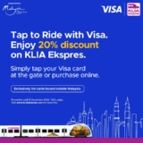 Visa Cardholders Receive 20% Discount on KLIA Ekspres with Tap to Ride Promotion