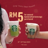 Starbucks CNY 2024 Offer RM 5 on your second handcrafted beverage Promo