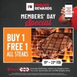 TGI Fridays Member’s Day Special Promo 2024: Enjoy Buy 1 Free 1 All Steaks Offer!