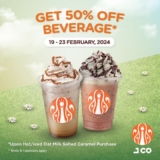 J.CO Donuts & Coffee Special Offer: 50% OFF Oat Milk Salted Caramel Beverage at Select Outlets in Malaysia!