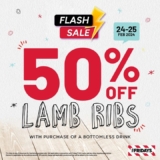 TGI Fridays Flash Sale Feb 2024: Enjoy 50% Off Succulent Lamb Ribs with Bottomless Drinks in Malaysia