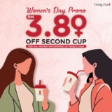Gong Cha International Women’s Day Special Promo 2024 – Enjoy RM3.80 OFF Your Second Drink!